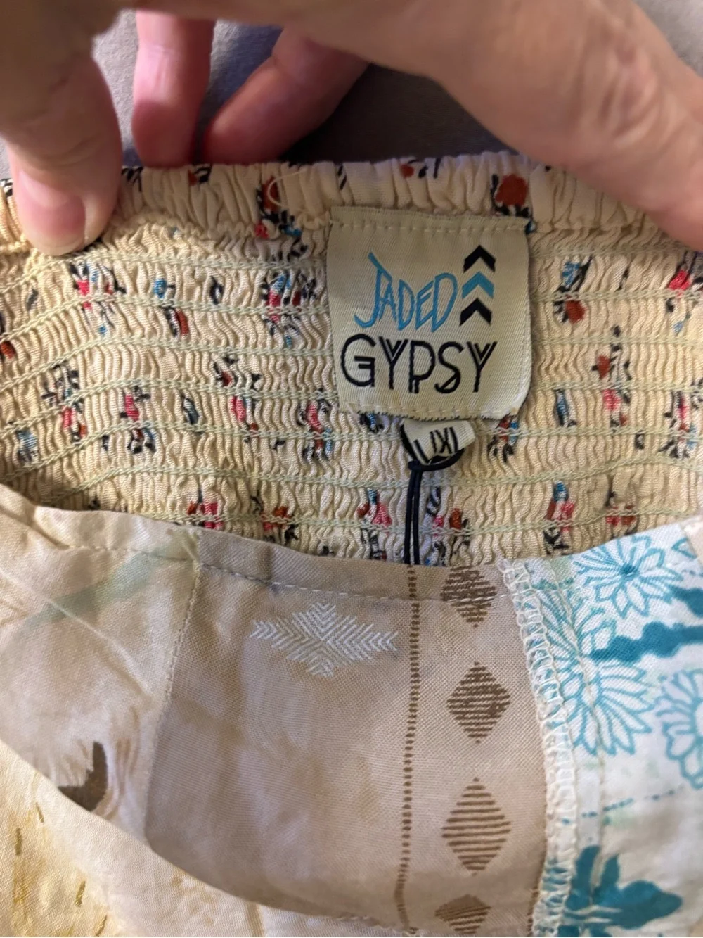Jaded Gypsy Bohemian Patchwork Handkerchief Hem Midi Skirt w/Pockets Sz L/XL NWT